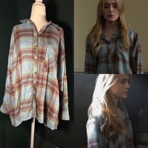 BDG • Urban Outfitters • Blue Oversized Plaid Button Down Top S